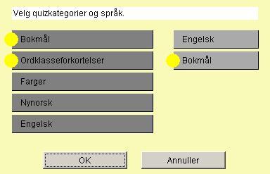 Skjermbilde av quiz