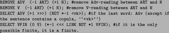 \begin{figure}\begin{verbatim}REMOVE ADV (-1 ART) (+1 N);  ...